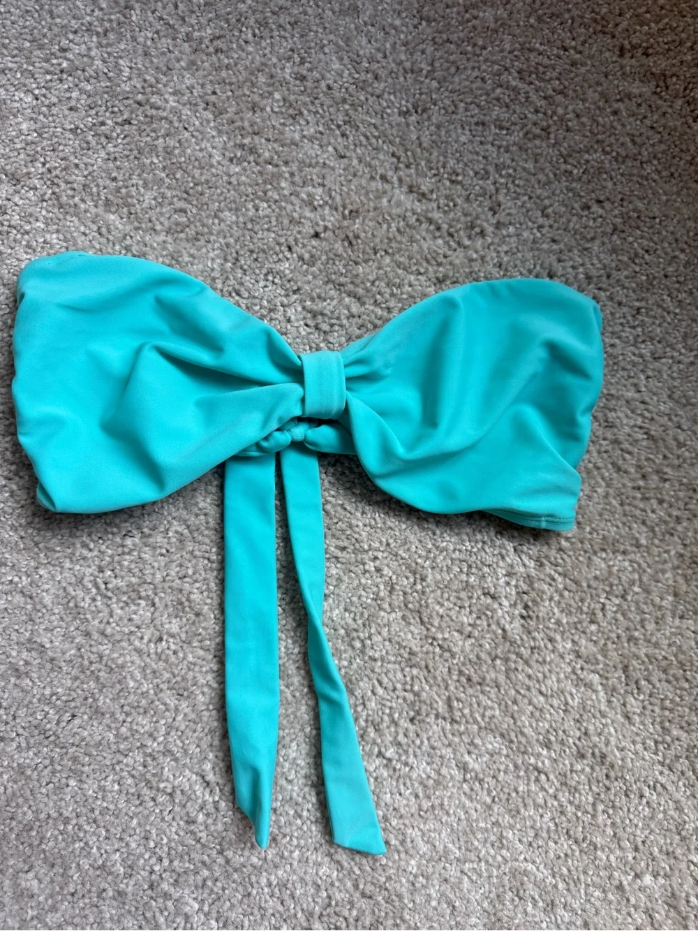 Turquoise Tie-Front Bandeau Bikini Set